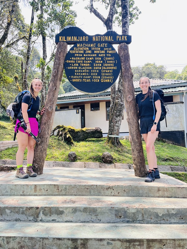 Our Client Melissa & her friend. Machame Route